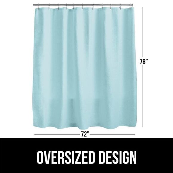 Gorilla Grip Waffle Shower Curtain, Thick Weighted Fabric, 72x78, Wrinkl… - Picture 6 of 8